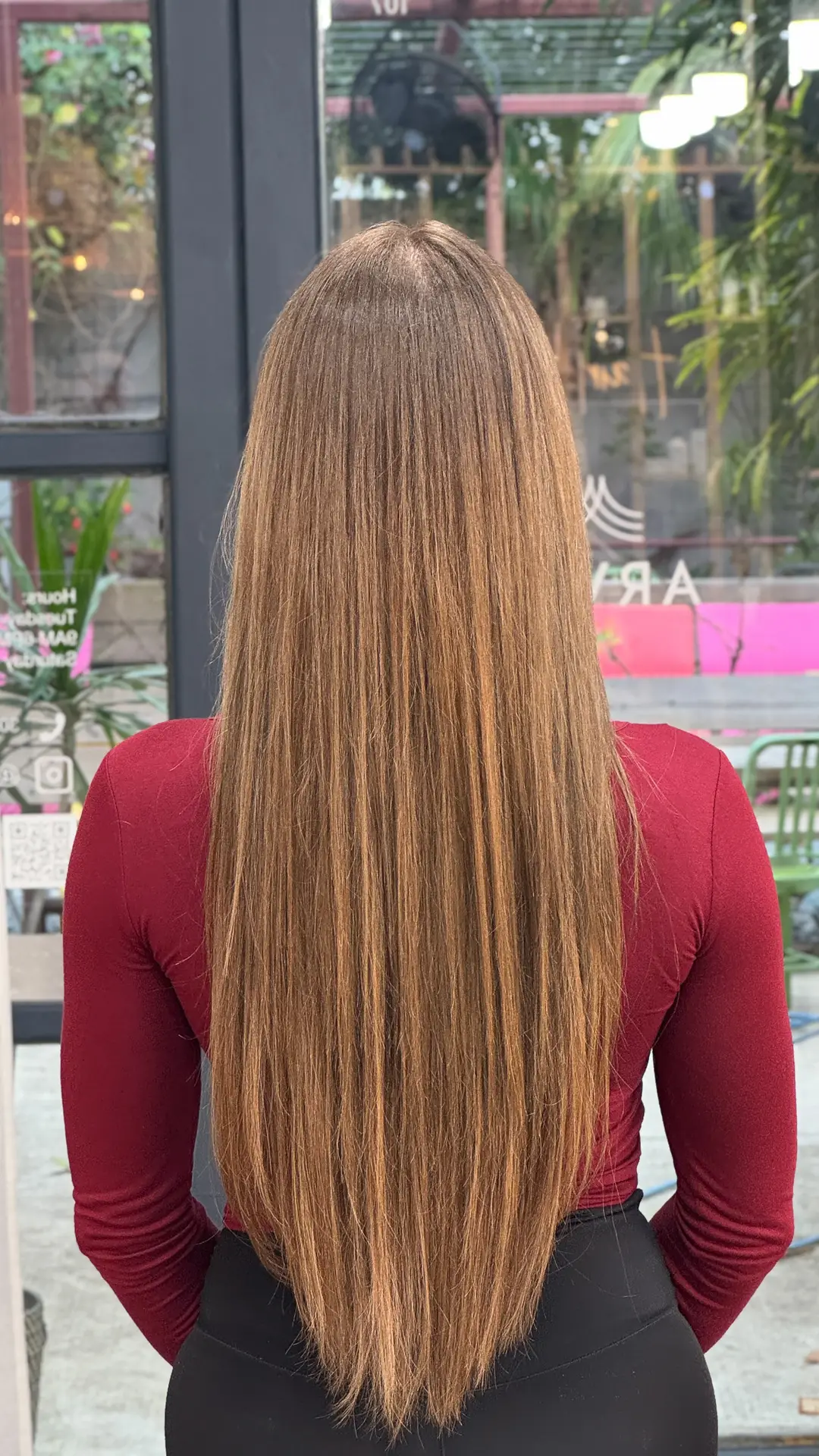 Tape-in hair extensions applied at Arvel Hair salon in Miami